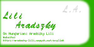 lili aradszky business card